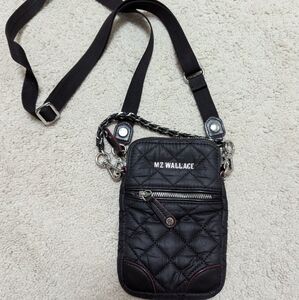MZ Wallace micro Crosby crossbody quilted black bag purse small